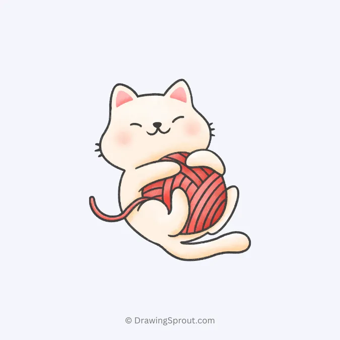 cat playing with yarn