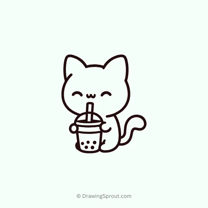 cat drinking milk