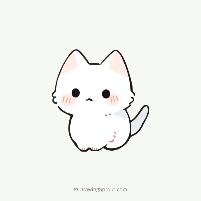 Drawing of a cute Persian cat